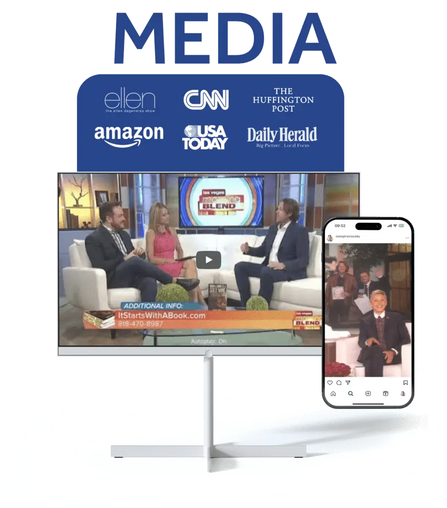 Travis Cody media appearances on TV, desktop and mobile: Ellen, CNN, The Huffington Post, Amazon, USA Today and Daily Herald