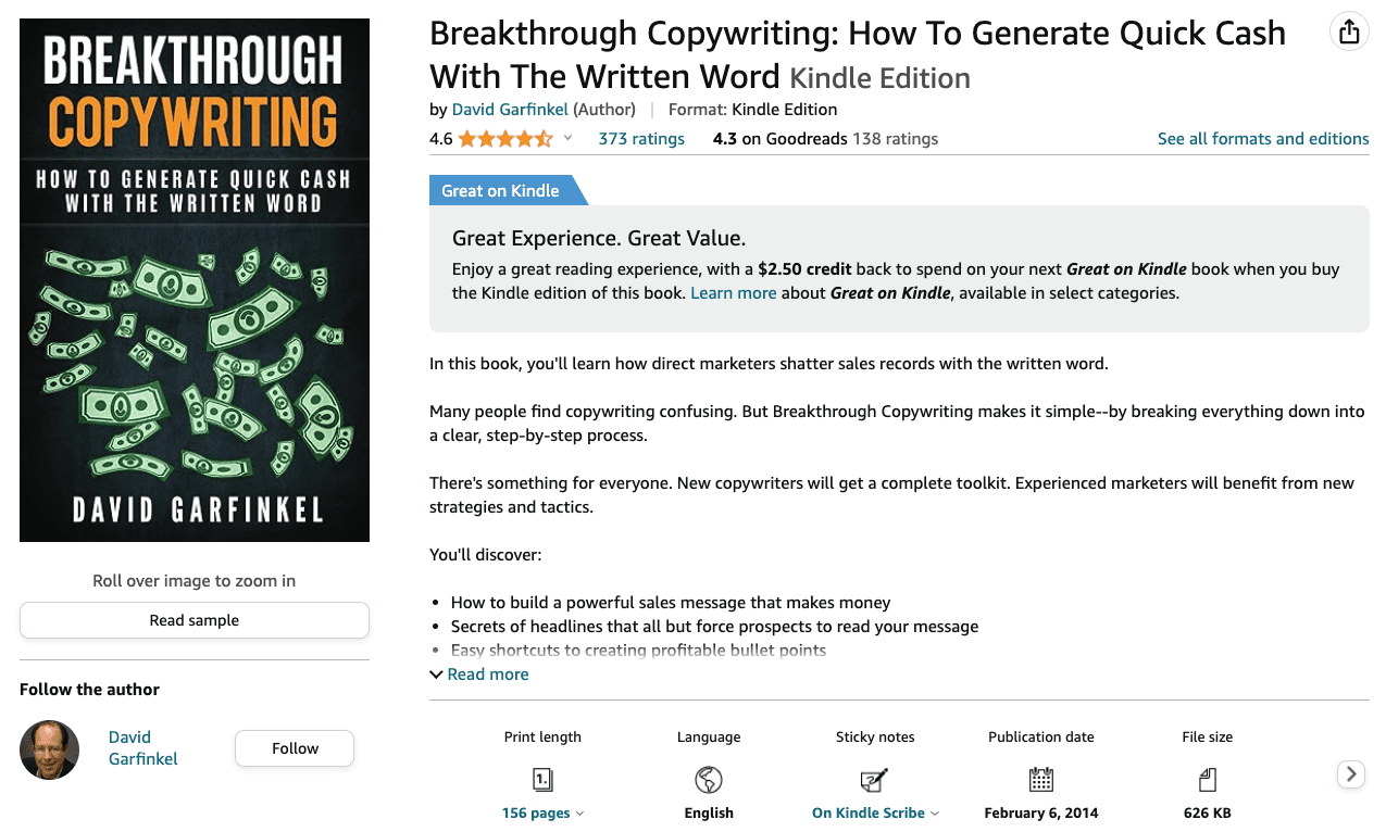 Breakthrough Copywriting book
